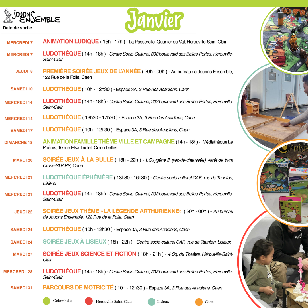 Planning janvier 2026